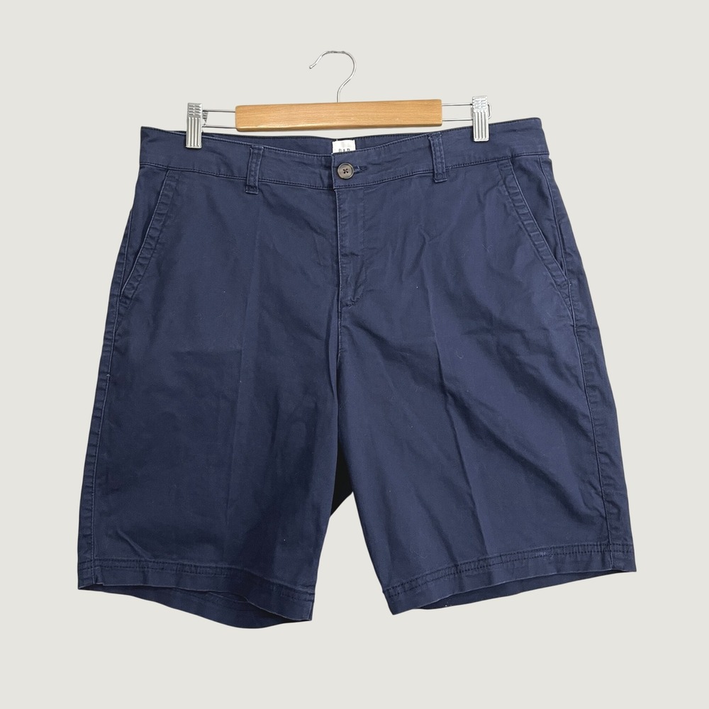 GAP Navy Blue Woven Bermuda Chino Shorts 9 Inch Inseam Size 14 595528-01